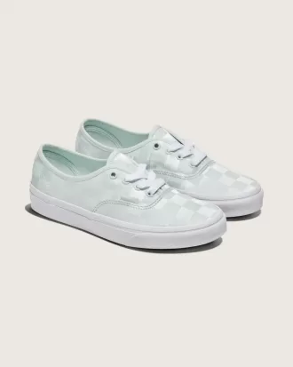 Authentischer Satinschuh mit Schachbrettmuster