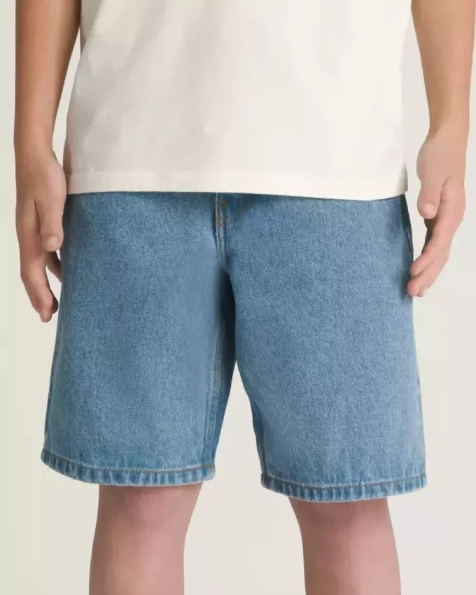 Baggy-Jeansshorts mit Karomuster für Kinder