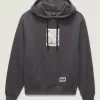 Bloussant-Graffiti-Kapuzenpullover „Missed Flights“.