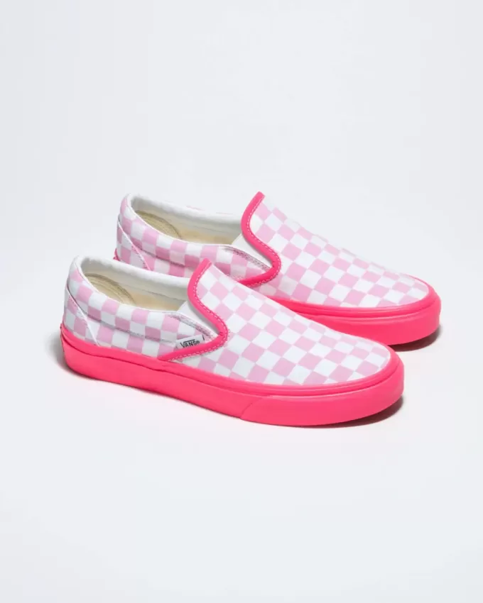 Customs Klassischer Slip-On-Schachbrett-Schuh in weiter Passform