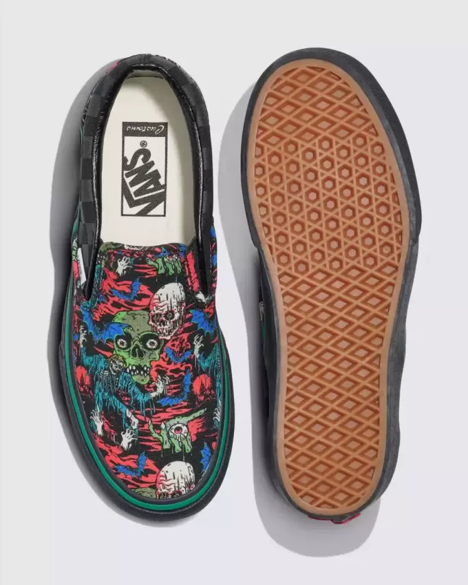 Customs Klassischer Slip-On-Plateau-Halloween-Schuh