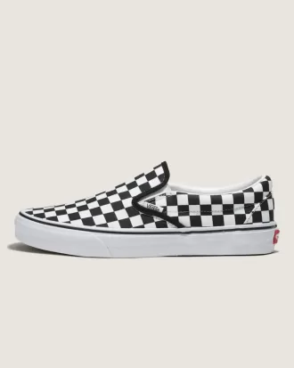 Customs Klassischer Slip-On-Schachbrett-Schuh in weiter Passform
