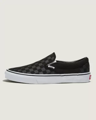 Customs Klassischer Slip-On-Schachbrett-Schuh in weiter Passform