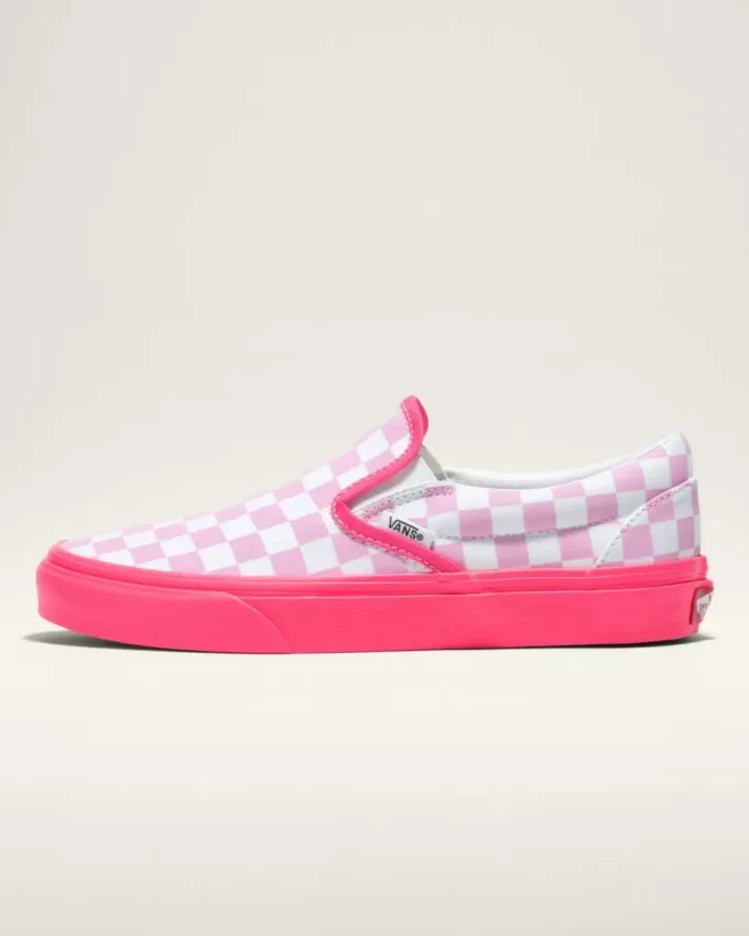 Customs Klassischer Slip-On-Schachbrett-Schuh in weiter Passform