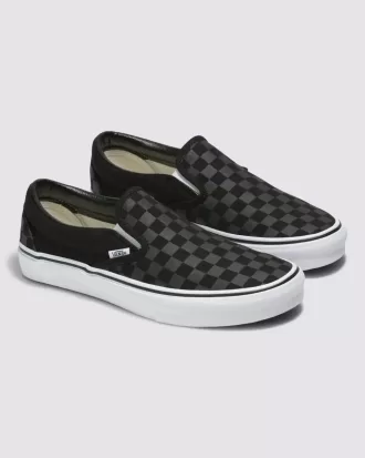 Customs Klassischer Slip-On-Schachbrett-Schuh in weiter Passform