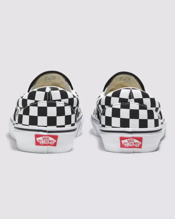 Customs Klassischer Slip-On-Schachbrett-Schuh in weiter Passform