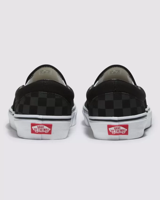 Customs Klassischer Slip-On-Schachbrett-Schuh in weiter Passform