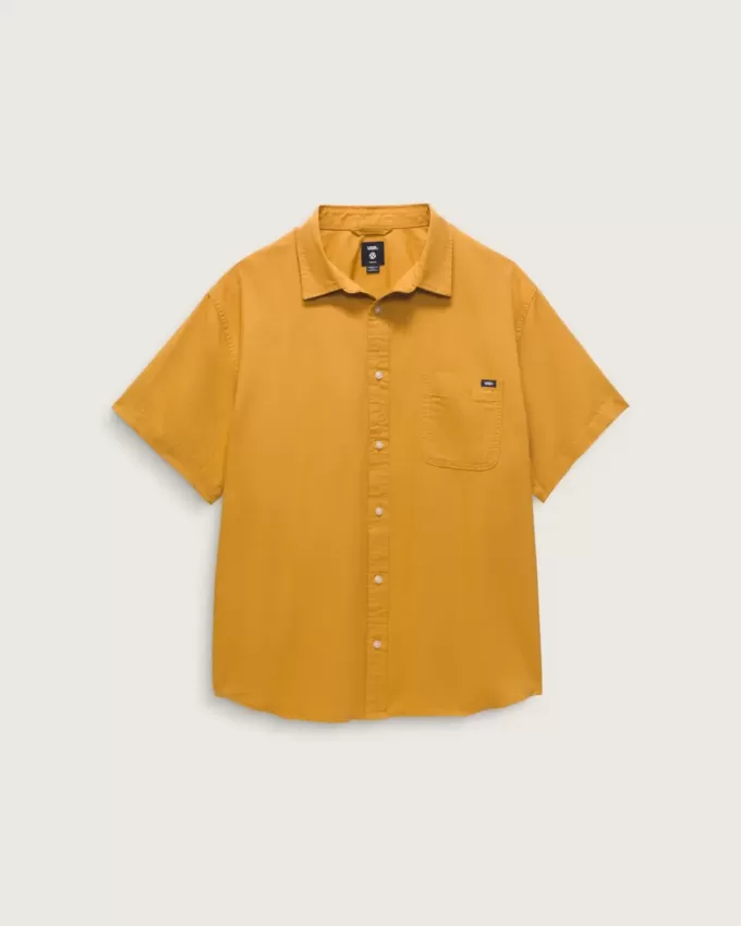 Einfarbig gewebtes Hemd Lawson