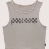 Figurbetontes Crop-Tanktop mit Schachbrettmuster