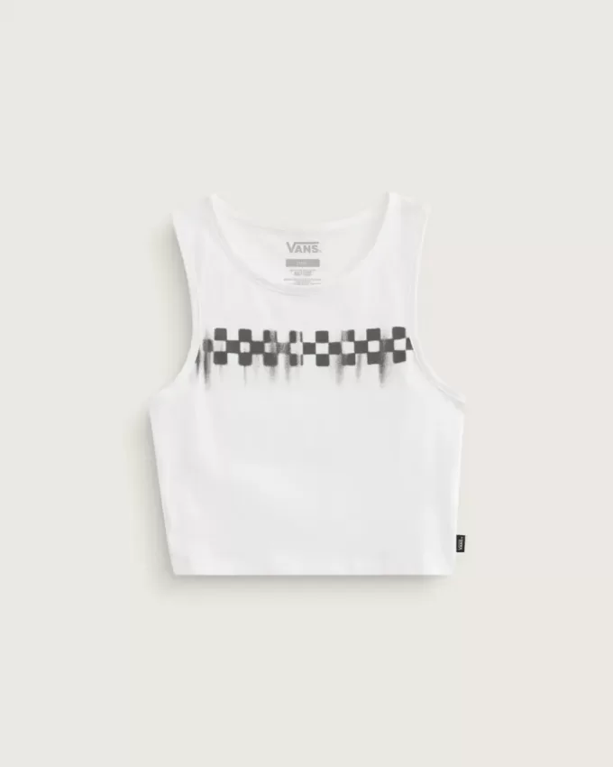 Figurbetontes Crop-Tanktop mit Schachbrettmuster