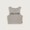 Figurbetontes Crop-Tanktop mit Schachbrettmuster