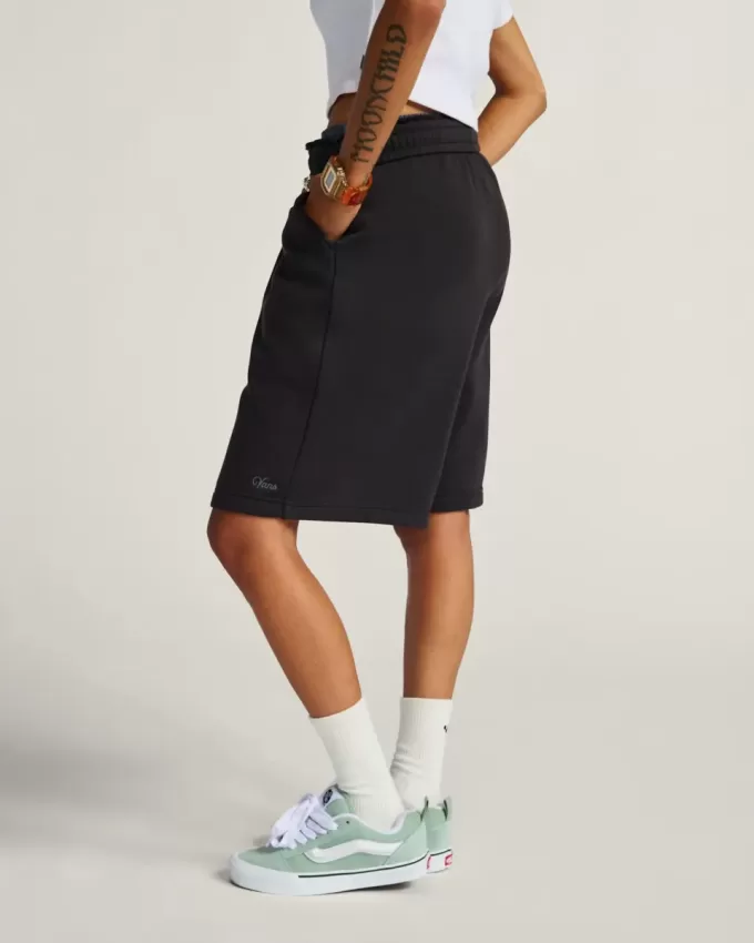Fleece-Shorts mit Logo-Schriftzug