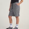 Fleece-Shorts mit Schachbrettmuster