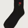 Half Crew Socken mit einer Rose
