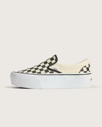 Klassischer Slip-On-Plateauschuh mit Schachbrettmuster