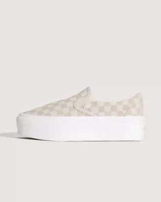 Klassischer Slip-On-Plateauschuh mit Schachbrettmuster