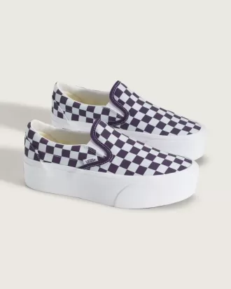 Klassischer Slip-On-Plateauschuh mit Schachbrettmuster