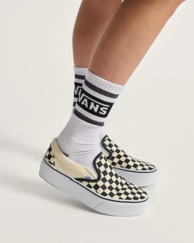 Klassischer Slip-On-Plateauschuh mit Schachbrettmuster
