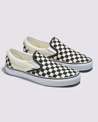 Klassischer Slip-On-Schachbrett-Schuh mit breiter Sohle