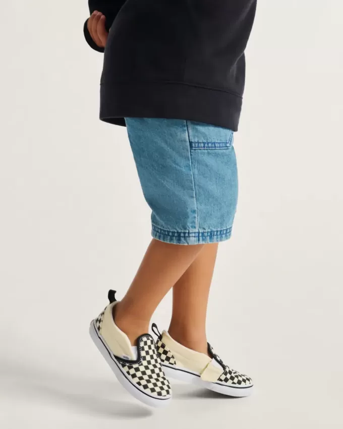 Klassischer Slip-On-Schuh mit V-Schachbrettmuster für Kleinkinder