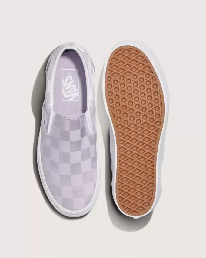 Klassischer Slip-On Stackform Checkerboard-Schuh
