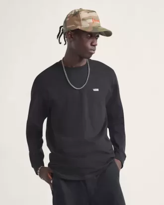 Langärmliges T-Shirt mit Logo auf der linken Brust