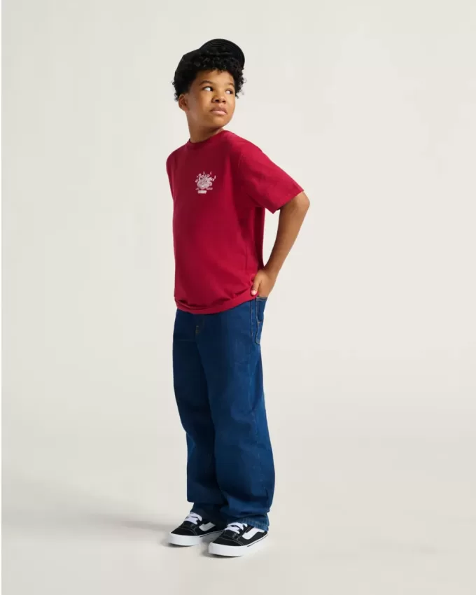 Lockere Jeanshose mit Karomuster für Kinder