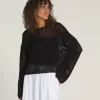Mila – Kurzer Rundhalspullover mit offenem Strickmuster