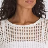 Mila – Kurzer Rundhalspullover mit offenem Strickmuster