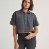 Natalie Denim-Hemd mit Knopfleiste