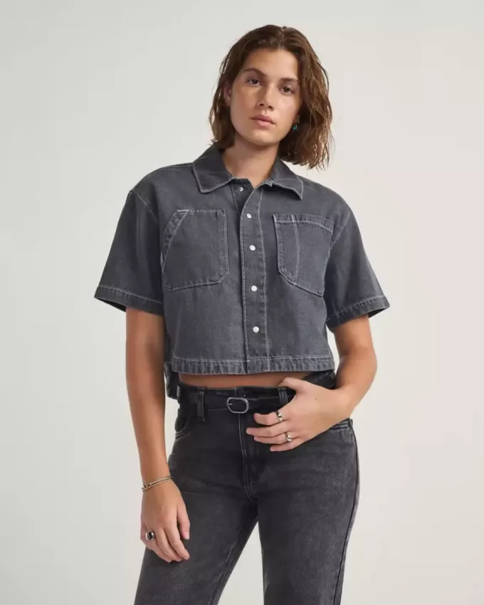 Natalie Denim-Hemd mit Knopfleiste