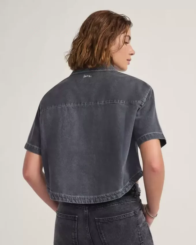 Natalie Denim-Hemd mit Knopfleiste
