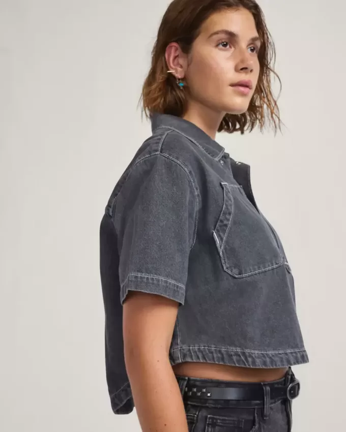 Natalie Denim-Hemd mit Knopfleiste