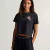 Negatives kurzes T-Shirt mit Blumenmuster
