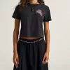 Negatives kurzes T-Shirt mit Blumenmuster