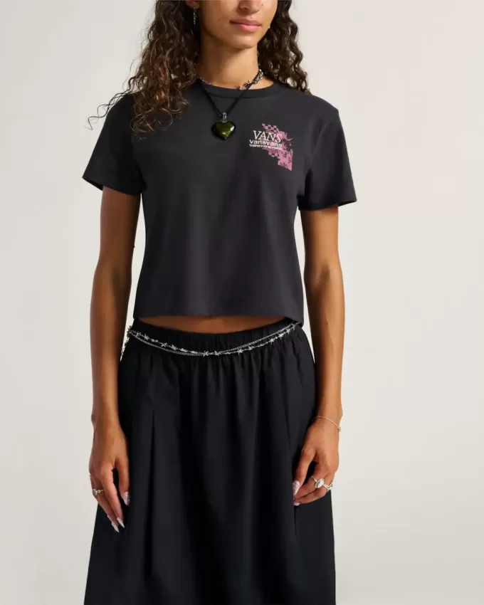 Negatives kurzes T-Shirt mit Blumenmuster