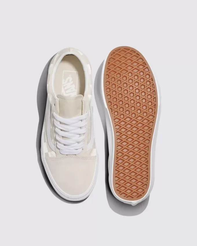 Old Skool Satinschuh mit Schachbrettmuster
