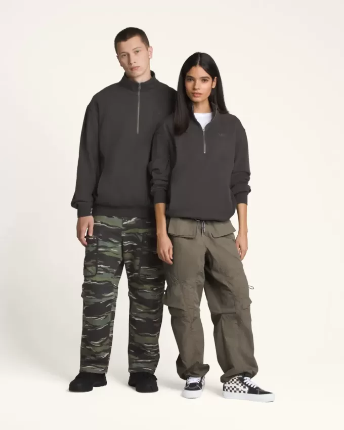 Premium-Sweatshirt mit halbem Reißverschluss