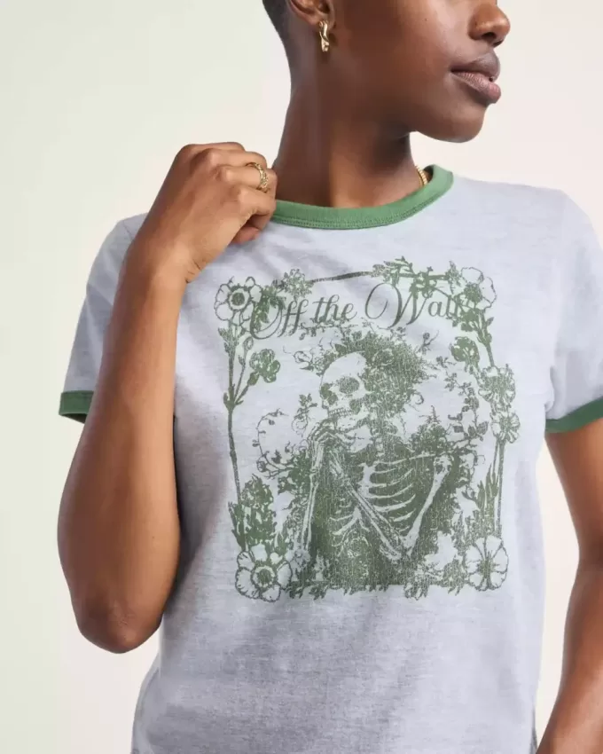 Ringer-T-Shirt mit Aufdruck „Have To Dream“
