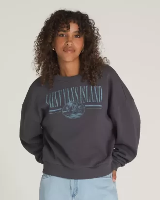 Sweatshirt mit Rundhalsausschnitt und Retro-Isle-Grafik