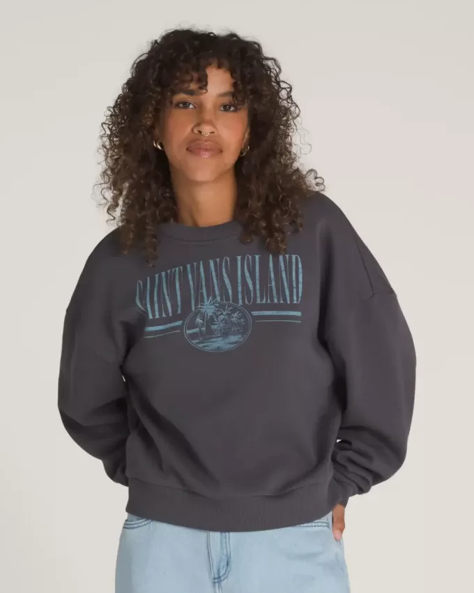 Sweatshirt mit Rundhalsausschnitt und Retro-Isle-Grafik