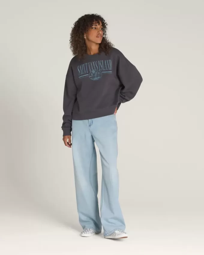 Sweatshirt mit Rundhalsausschnitt und Retro-Isle-Grafik