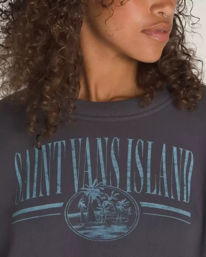 Sweatshirt mit Rundhalsausschnitt und Retro-Isle-Grafik