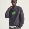 Sweatshirt mit Rundhalsausschnitt und Sternenkaromuster