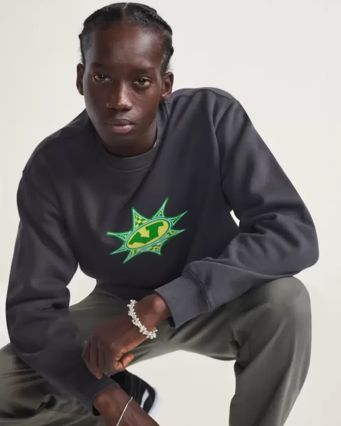 Sweatshirt mit Rundhalsausschnitt und Sternenkaromuster